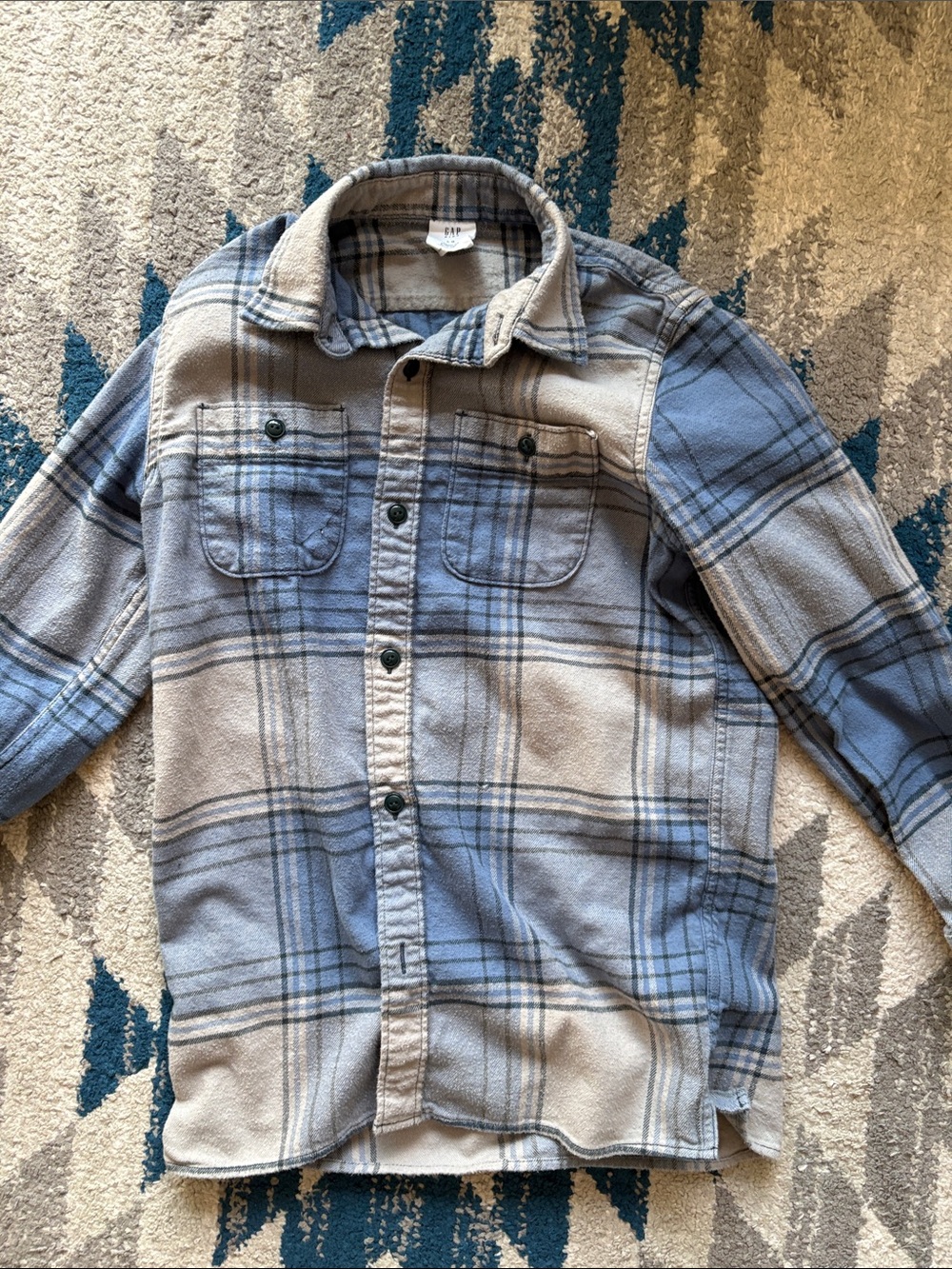 GAP Boys Large Plaid Cotton Shirt